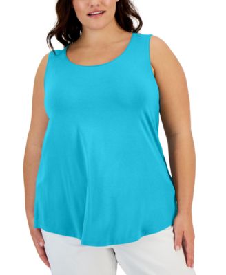 JM Collection - Plus Size Solid Tank Top