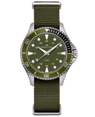 Hamilton - Women's Swiss Khaki Navy Scuba Green NATO Strap Watch 37mm