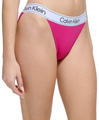Calvin Klein - Women's Ribbed Elastic Logo Swim Bottoms