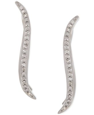 Macy's - Diamond Ear Crawlers (1/10 ct. t.w.) in Sterling Silver