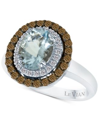 Le Vian - Aquamarine (1-3/8 ct. t.w.) and Diamond (1/2 ct. t.w.) Ring in 14k White Gold