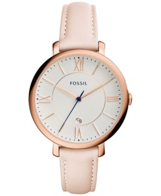 Fossil - Women's Jacqueline Blush Leather Strap Watch 36mm ES3988