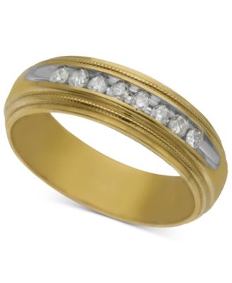 Macy's Brand - Men's Diamond Wedding Band (1/5 ct. t.w.) in 14k Gold