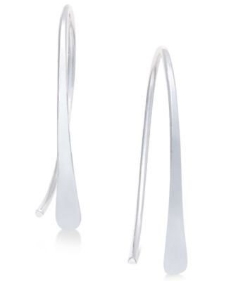 Lauren Ralph Lauren - Silver-Tone Sculptural Threader Hoop Earrings