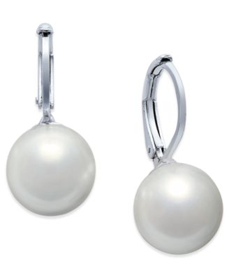Lauren Ralph Lauren - Silver-Tone Imitation Pearl Drop Earrings