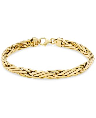 Italian Gold - Woven Link Chain Bracelet in 14k Gold