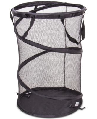 Household Essentials - Hamper with Mesh Band, Black