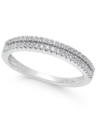 Macy's Brand - Diamond Double Row Band in (1/4 ct. t.w.) in 14k White, Yellow or Rose Gold