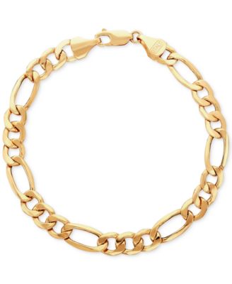 Italian Gold - Men's Figaro Link Bracelet in Italian 10k Gold