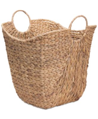 Household Essentials - Tall Water Hyacinth Wicker Basket with Handles