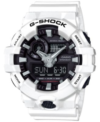 G-Shock - Men's Analog-Digital White Resin Strap Watch 54mm GA700-7A