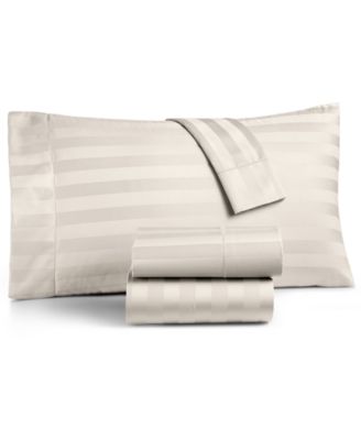 Charter Club - Damask Stripe Cotton 550-Thread Count Twin Fitted Sheet