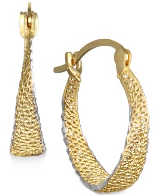 Macy's Brand - Textured Hoop Earrings in 10k Gold