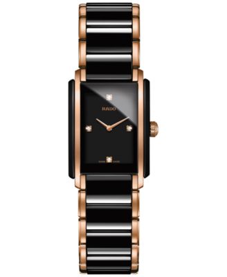 Rado - Women's Swiss Integral Diamond Accent Two-Tone Stainless Steel & Ceramic Bracelet Watch 22x33mm R20612712