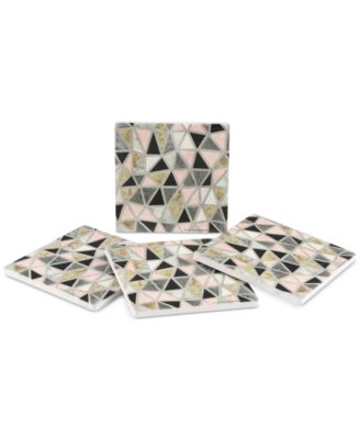 Thirstystone - Marbled Geo Blush 4-Pc. Coaster Set