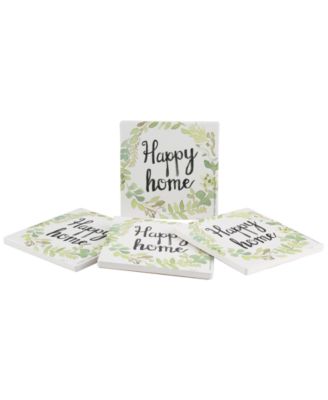 Thirstystone - Wreath Happy Home 4-Pc. Coaster Set