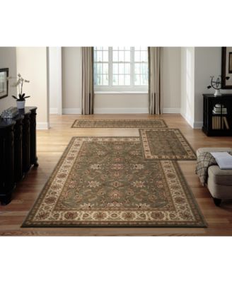 KM Home - Roma Meshed Ivory/Brick 3-Pc. Rug Set