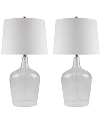 Abbyson Living - Set of 2 Zen Clear Glass Table Lamps