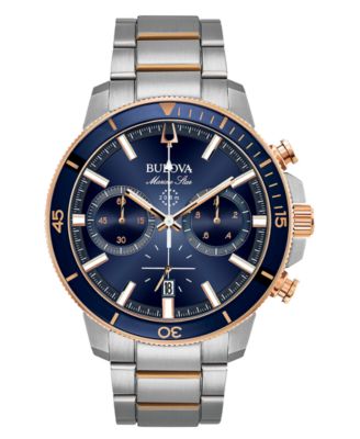 Bulova - Men's Chronograph Marine Star Two-Tone Stainless Steel Bracelet Watch 45mm