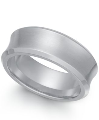Sutton by Rhona Sutton - Stainless Steel Men's Matte Finish Concave Ring