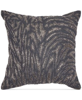 Donna Karan New York - Moonscape Charcoal Beaded 18" Square Decorative Pillow