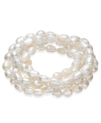 Macy's Brand - Cultured Freshwater Baroque Pearl (7mm) 5-Pc. Stretch Bracelet Set