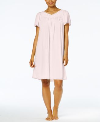 Miss Elaine - Short-Sleeve Embroidered Nightgown