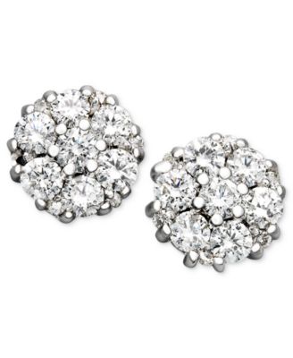 Macy's Brand - Diamond Flower Cluster Stud Earrings in 14k White Gold (1/2 ct. t.w.)