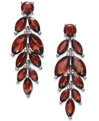 Macy's Brand - Gemstone Vine Drop Earrings in Sterling Silver