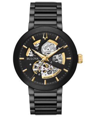 Bulova - Men's FuturoBlack Stainless Steel Bracelet Watch 42mm