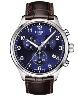 Tissot - Men's Swiss Chronograph Chrono XL Classic T-Sport Brown Leather Strap Watch 45mm