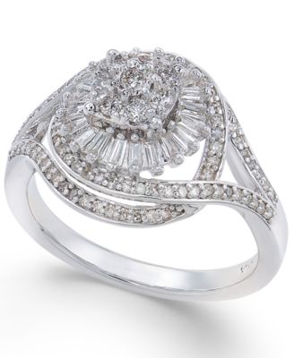 Promised Love - Diamond Starburst Cluster Ring (1/2 ct. t.w.) in Sterling Silver