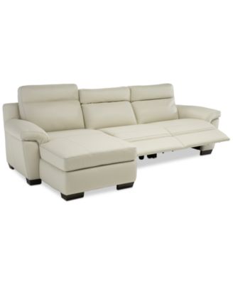 Furniture - Leather Sectional Sofa With 2 Power Recliners, Power Headrests, Chaise And USB Power Outlet
