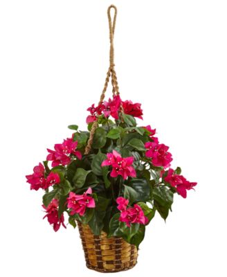 Nearly Natural - Bougainvillea Flowering Artificial Plant in Hanging Basket