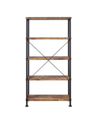 Coaster Home Furnishings - Wadsworth Industrial Four-shelf Bookcase, Antique Nutmeg