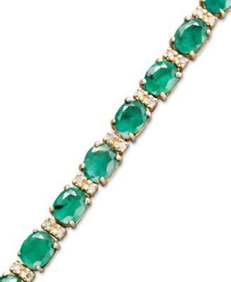 EFFY Collection - Emerald (9-1/3 ct. t.w.) & Diamond (1/4 ct. t.w.) Tennis Bracelet in 14k Gold (Also Available in Brasilica by EFFY&reg; Sapphire)