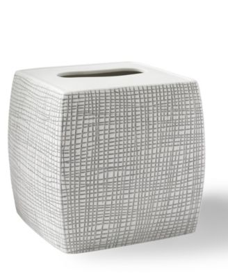 Cassadecor - Raffia Embossed Porcelain Tissue Holder