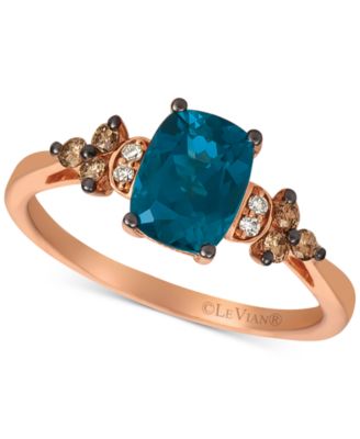 Le Vian - Green Apple&reg; Peridot (1-1/2 ct. t.w.) & Vanilla and Chocolate Diamond (1/6 ct. t.w.) Ring in 14k Rose Gold (Also available in Deep Sea Blue Topaz)