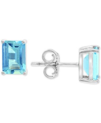 EFFY Collection - Aquamarine Stud Earrings (1-9/10 ct. t.w.) in 14k White Gold