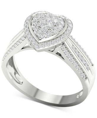 Macy's Brand - Diamond Heart Ring (1/2 ct. t.w.) in Sterling Silver