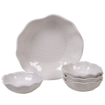 Certified International - Perlette Cream 5-Pc. Salad/Serving Set