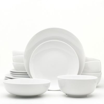 Euro Ceramica - White Essential 16 Piece Dinnerware Set