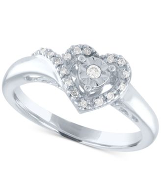 Promised Love - Diamond Heart Promise Ring (1/10 ct. t.w.) in Sterling Silver