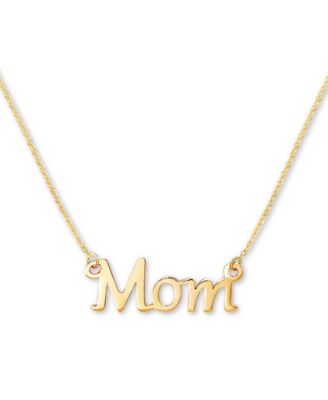 Macy's Brand - Mom 18" Pendant Necklace in 10k Gold