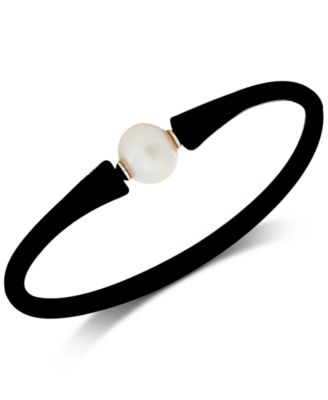 EFFY Collection - Cultured Freshwater Pearl (11mm) Black Silicone Bracelet