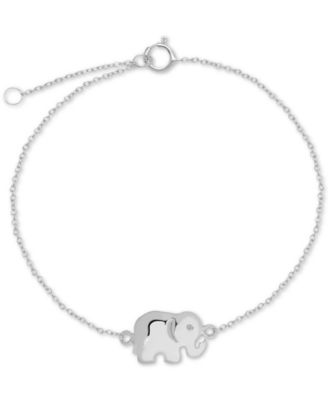 Giani Bernini - Polished Elephant Charm Ankle Bracelet in Sterling Silver