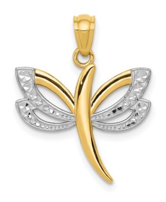 Macy's Brand - Dragonfly Charm in 14k Yellow Gold and Rhodium