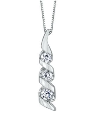 Sirena - 1/3 ct. t.w. Diamond Classic Three Stone Pendant in 14k Yellow Gold