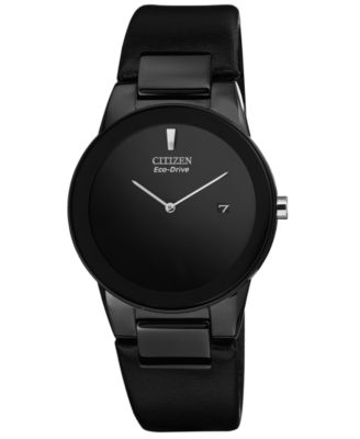 Citizen - Men's Eco-Drive Axiom Black Leather Strap Watch 40mm AU1065-07E