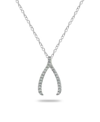 Giani Bernini - Cubic Zirconia Wishbone Slide Pendant in 18k Gold Plated Sterling Silver or Sterling Silver